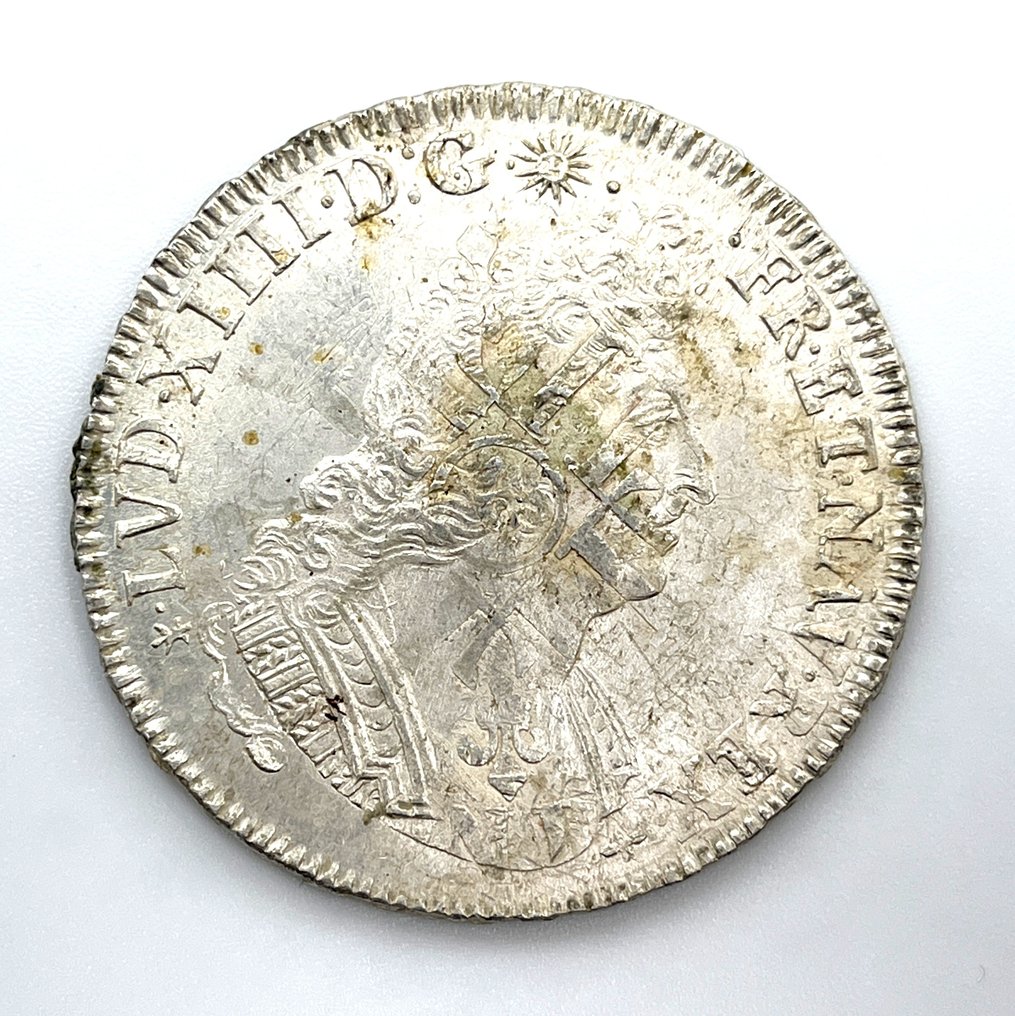 Frankrijk. Louis XIV (1643-1715). Écu aux palmes 1695-T, Nantes (Zonder Minimumprijs) #1.0
