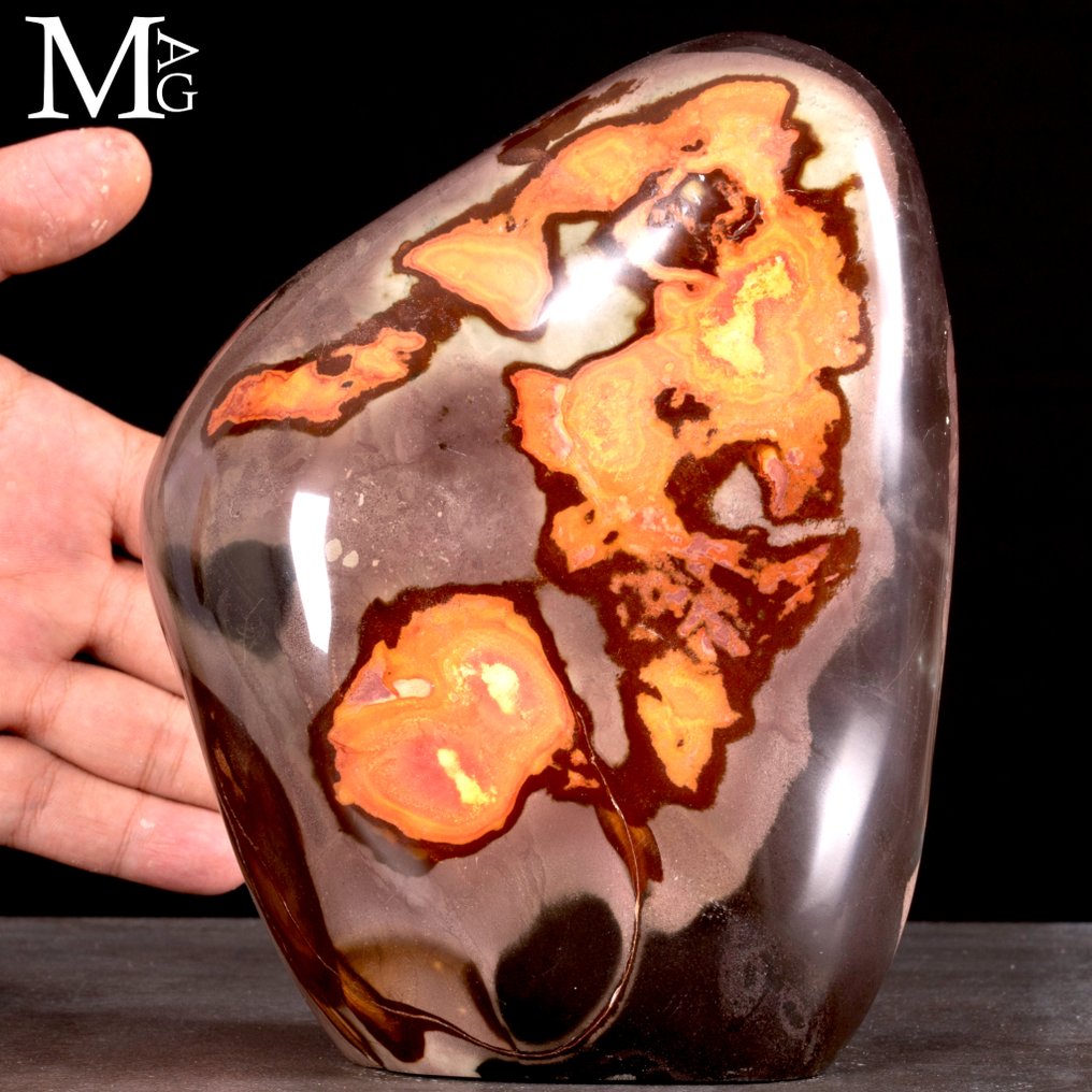 Διακοσμητικό Πολύχρωμο Τζάσπερ Νταϊόσπρο από τη Μαδαγασκάρη - Ύψος: 195 mm - Πλάτος: 150 mm- 3955 g #1.0