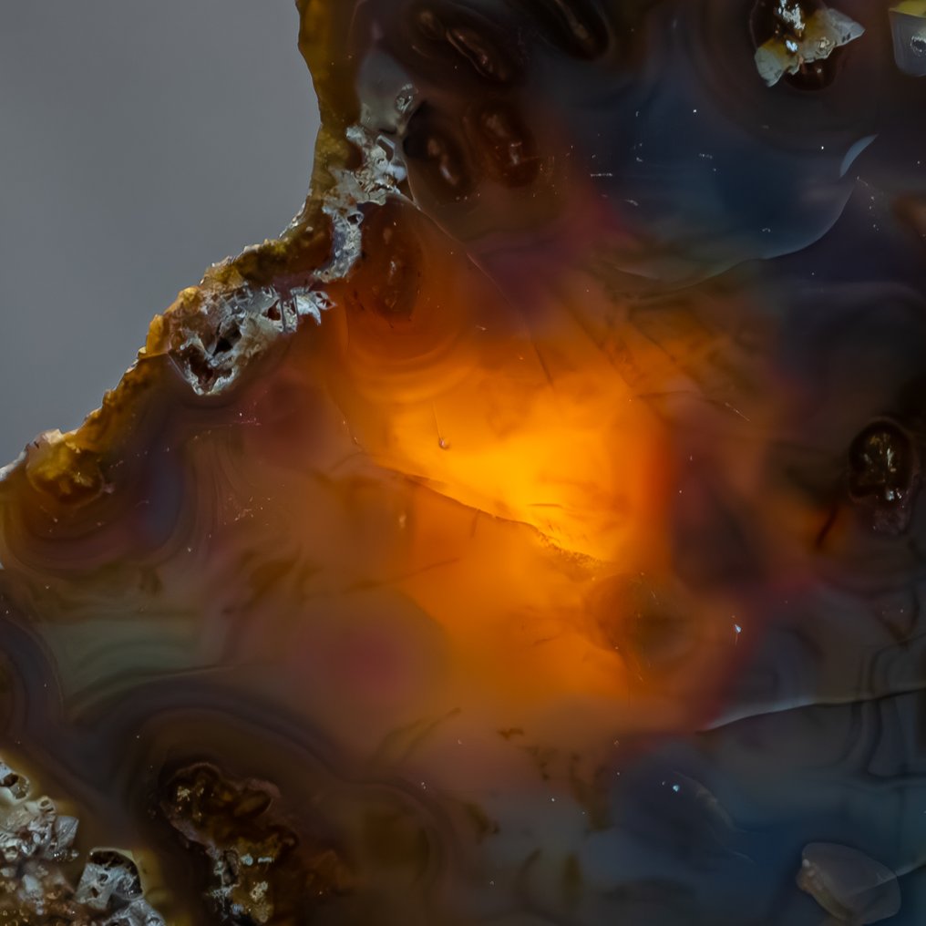 Magic in Light – Agate disc on a stand – Natural elegance in masterful form On stand, Brazil- 3198.64 g #4.3