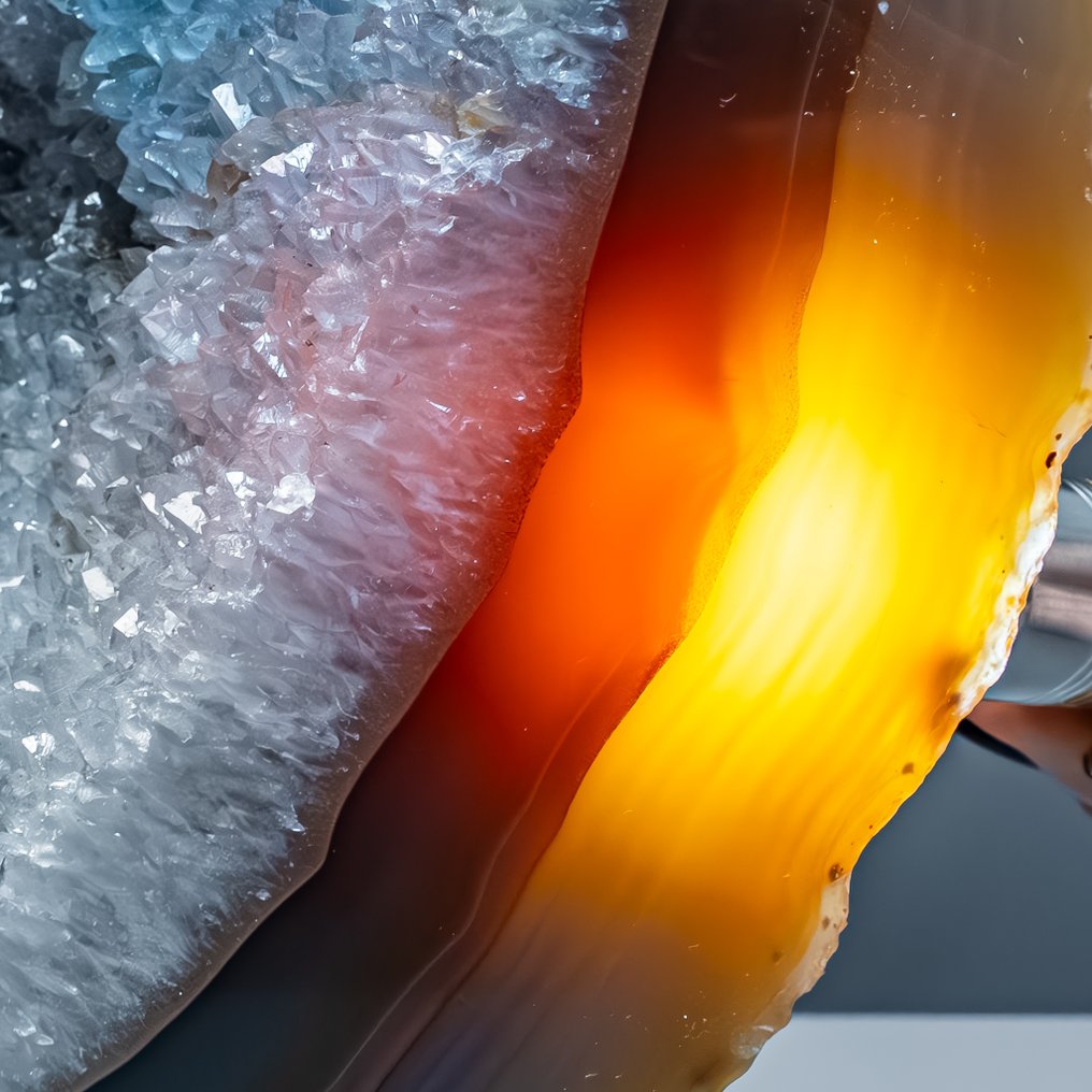 Achatdruse auf Ständer – 迷人的色彩变化和闪烁的深度，即使在光线下也是一件真正的艺术品 带底座- 8549.41 g #4.3