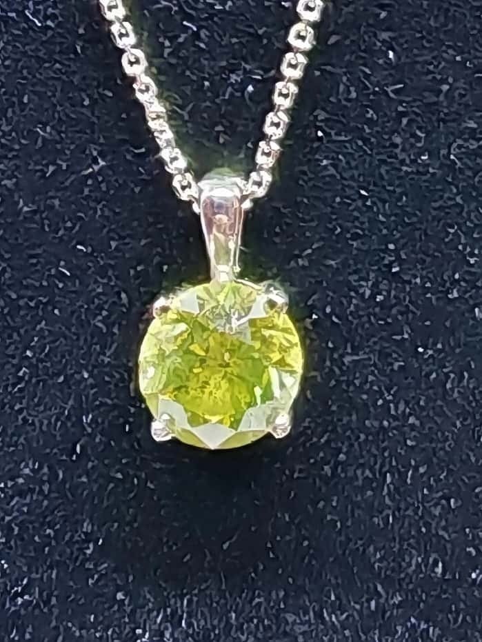 吊坠项链 - 14K包金 白金, 14K - 1.03ct. tw. 钻石 (天然) #4.3