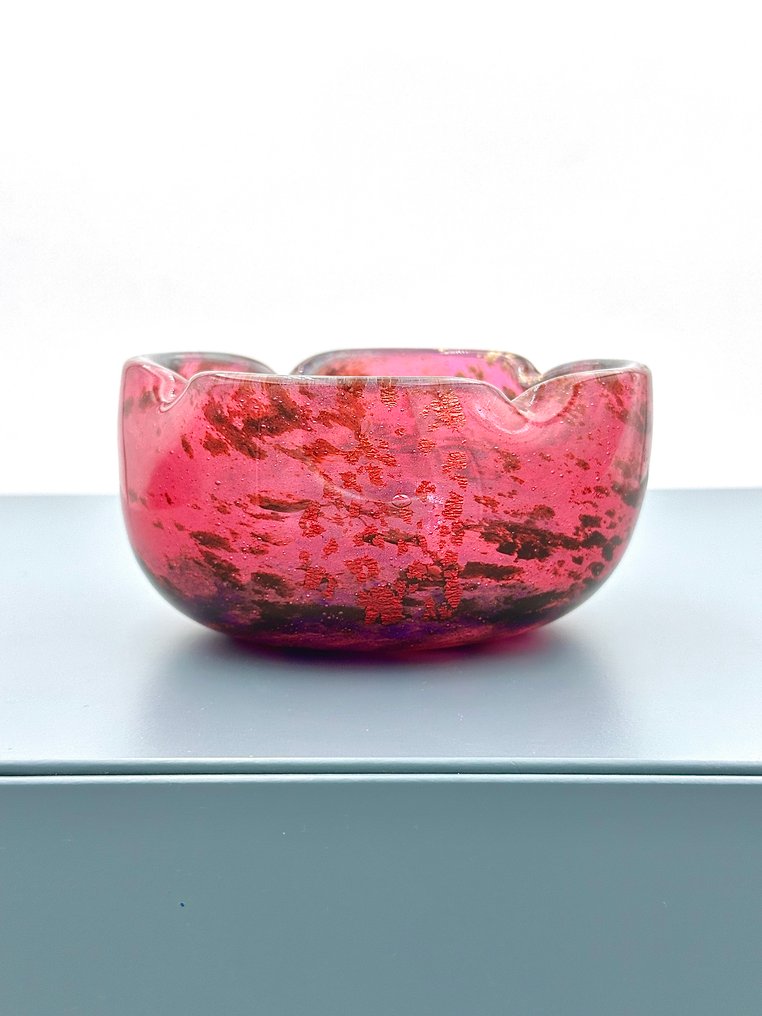 Daum Nancy - Tál - Daum Nancy “Verre marmoréen” polylobed coupe, c. 1905 to 1910 - Üveg #4.3