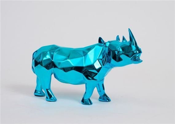 Richard Orlinski (1966) - Rhino Spirit (Azur Edition) #4.3