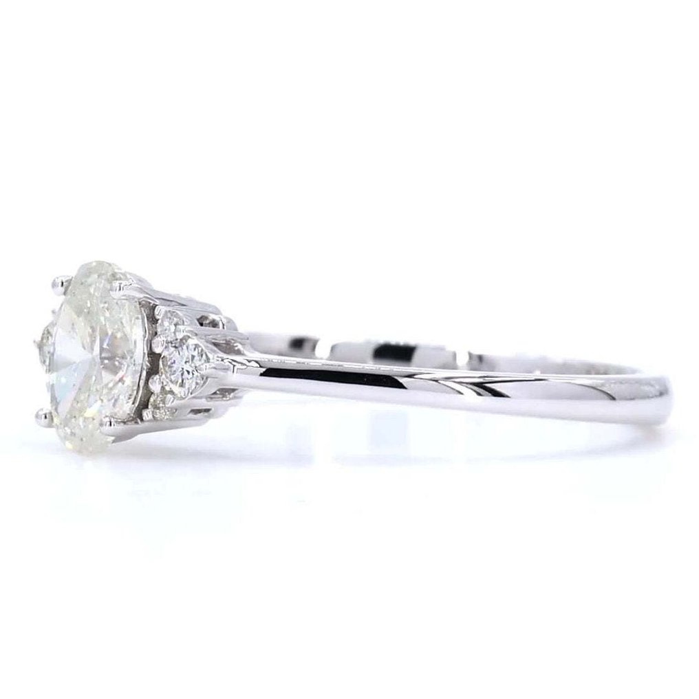 Bague de fiançailles - 14 carats Or blanc - 0.62ct. tw. Diamant (Naturelle) - Diamant - Bague de mariage à groupe ovale #3.2