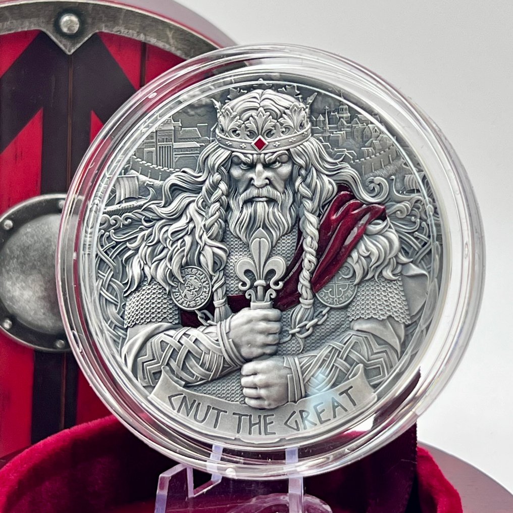 Cameroon. 2000 Francs 2025 – King Cnut the Great – 2 oz Silver .999 – High Relief – Antique Finish – Limited Edition #1.0