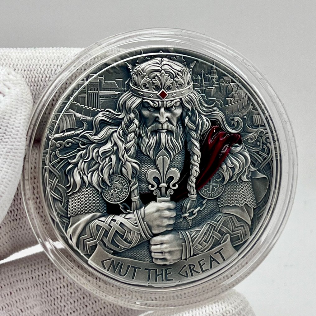 Cameroon. 2000 Francs 2025 – King Cnut the Great – 2 oz Silver .999 – High Relief – Antique Finish – Limited Edition #1.0