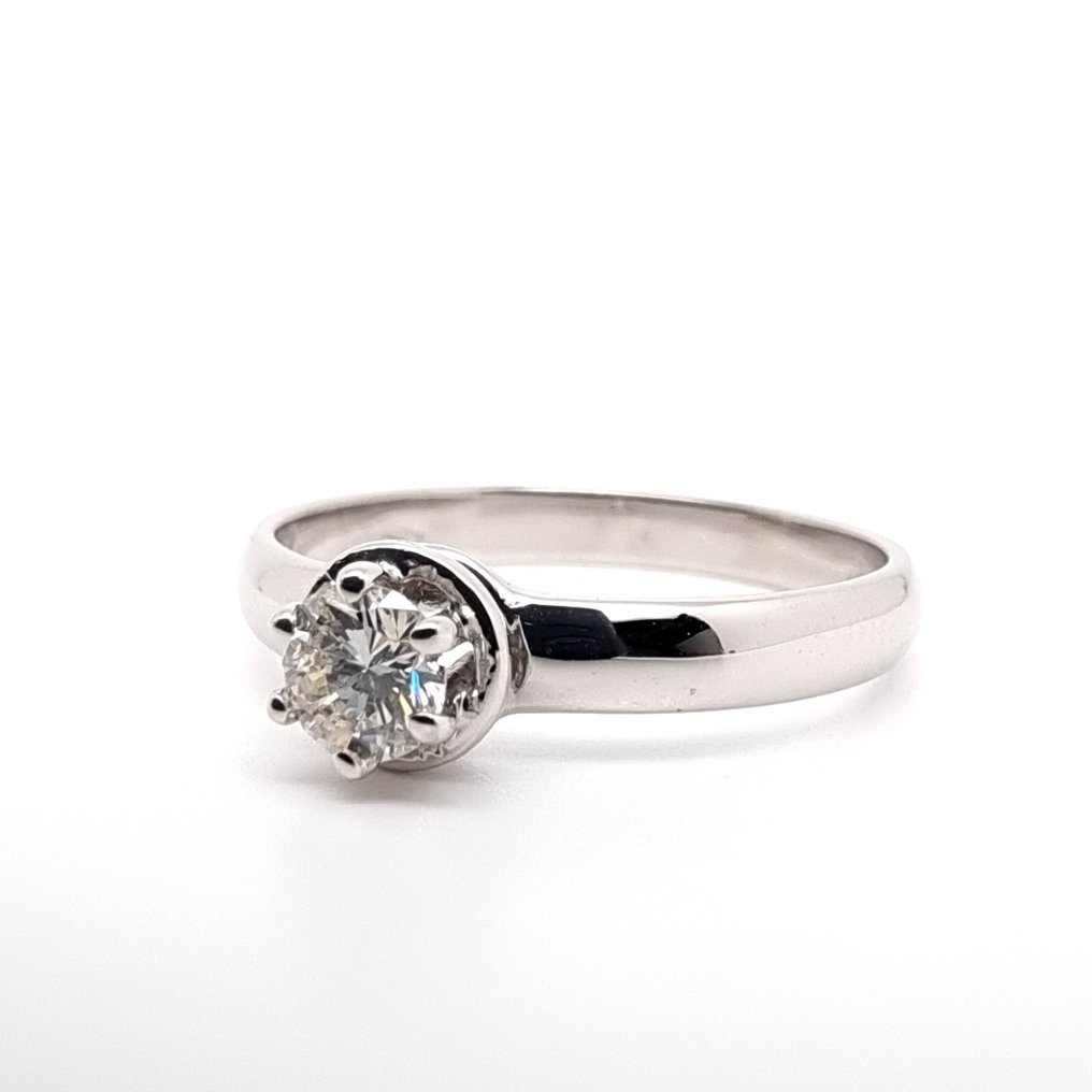 Gyűrű - 18 kt. Fehér arany Gyémánt (Természetes) #4.3