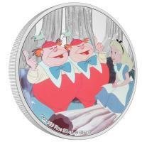 Niue. 2 Dollars 2021 Disney Alice Tweedledee & Tweedledum 1 oz (.999) #1.0