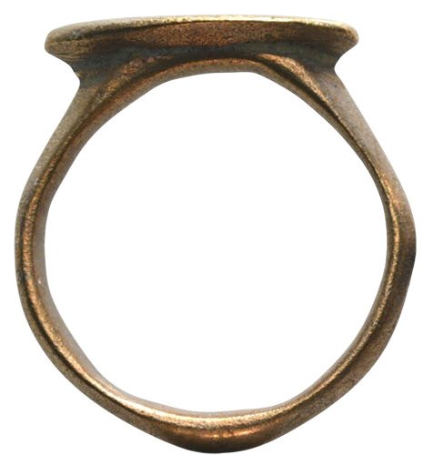 Μεσαιωνική, εποχή σταυροφόρων Χάλκινο δαχτυλίδι με περίτεχνη διακόσμηση και όμορφες χαράξεις - 17 mm - 11/13ος αιώνας μ.Χ. Δαχτυλίδι  (χωρίς τιμή ασφαλείας) #3.2