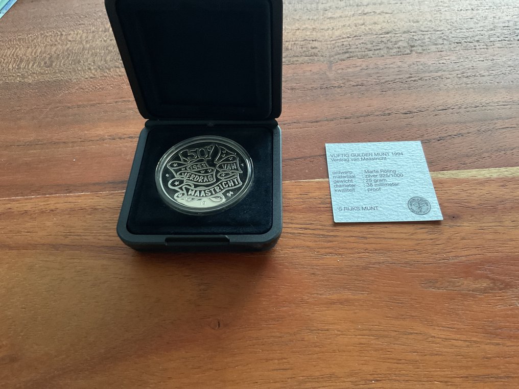 Netherlands. 50 Gulden 1994 verdrag van Maastricht (No reserve price) #1.0
