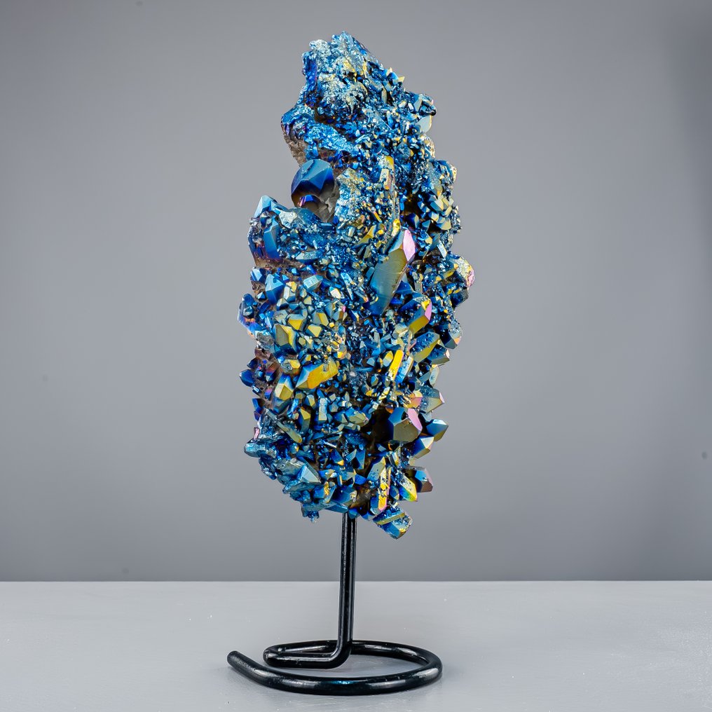 变革的彩虹——闪耀光彩的Aura紫水晶，配有底座 独特的- 1586.77 g #4.3