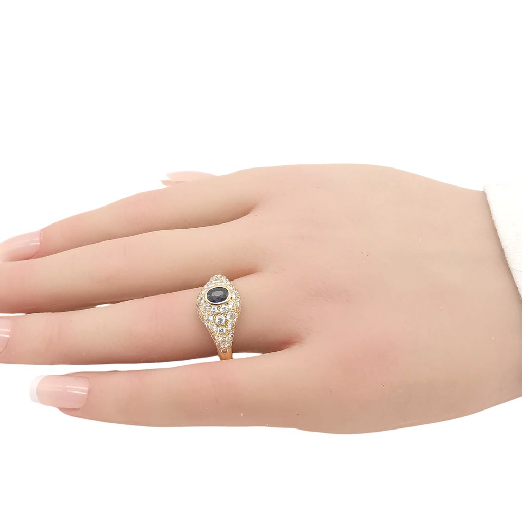 Δαχτυλίδι - 18 καράτια Κίτρινο χρυσό - 2.79ct. tw. Ζαφείρι - Διαμάντι #3.2