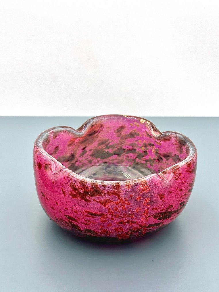 Daum Nancy - Tál - Daum Nancy “Verre marmoréen” polylobed coupe, c. 1905 to 1910 - Üveg #2.1