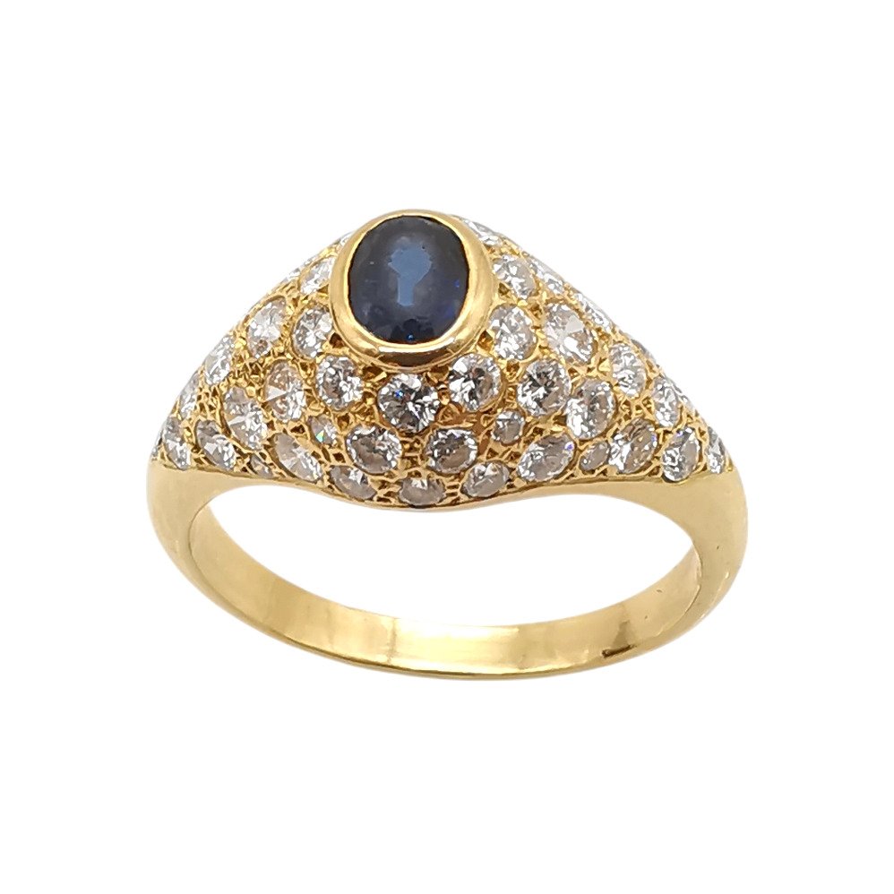 Δαχτυλίδι - 18 καράτια Κίτρινο χρυσό - 2.79ct. tw. Ζαφείρι - Διαμάντι #1.0