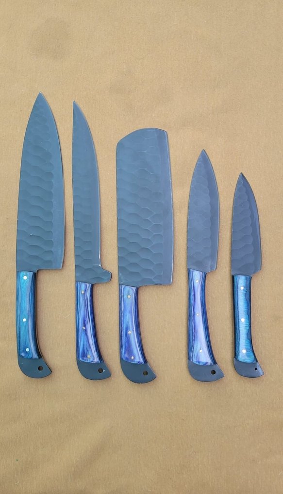 Unknown - Μαχαίρι κουζίνας - Chef's knife -  Αμερικανικά χειροποίητα μαχαίρια κουζίνας. - Ατσάλι & Κόκαλο - Βόρεια Αμερική - Με δερμάτινη θήκη. #1.0