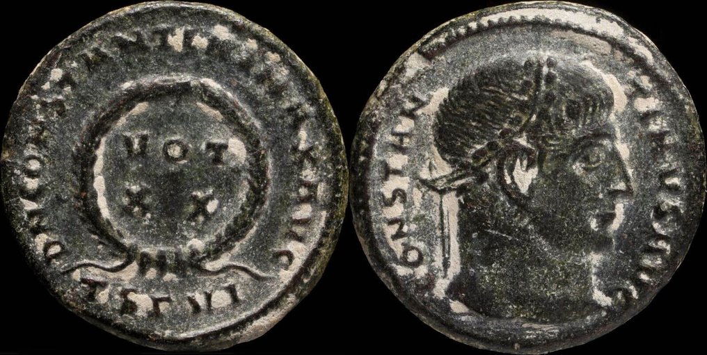 Római Birodalom. I. Konstantin (AD 306-337). Centenionalis DN CONSTANTINI MAX AVG VOT XX, Tesalonica (Nincs minimálár) #1.0