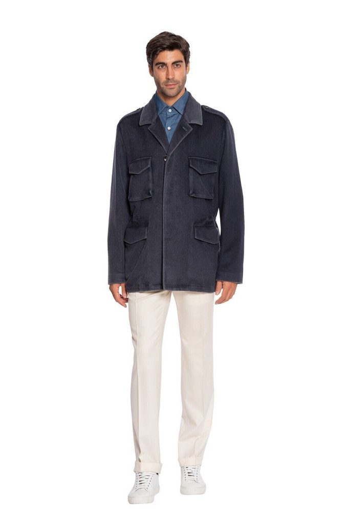 RRP 2800€ BOGLIOLI Blue Field Jacket Coat 100% Cashmere Dyed Process - 56 IT - Coat - New with tags #1.0