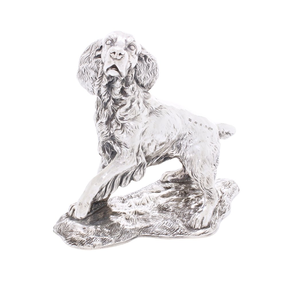 Camelot Silverware Ltd, Sheffield - Jean Spouse - Φιγούρα μινιατούρα - Centrepiece Silver Cocker Spaniel large Miniatuur - .925 silver #1.0