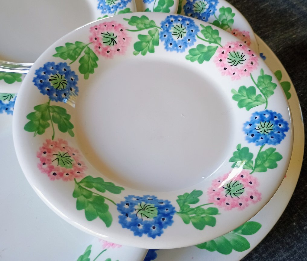 Richard Ginori - Cesare Lacca - Σερβίτσιο επιδορπίου (7) - Mondovì Ortensie - Κεραμικό - Χειροποίητο ζωγραφισμένο #2.1