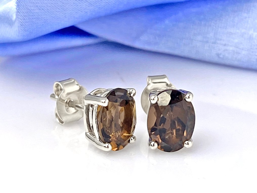 Sans prix de réserve - Boucles d'oreilles - 14 carats Or blanc -  2.36ct. tw. Quartz #4.3