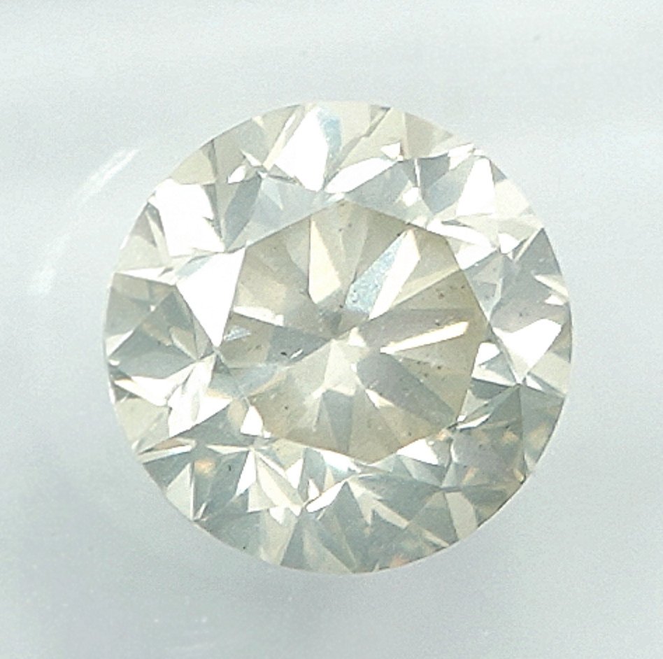 1 pcs Diamant (Colorat natural) - 0.91 ct - Rotund - Light gălbui Gri - I1 - GRA (Laboratorul de analiză a pietrelor prețioase din Anvers) #1.0