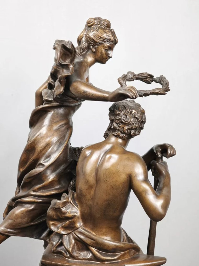 Adrien Étienne Gaudez (1845–1902) - Szobor, Industry and Abundance - 60 cm - Cink (spelter) #4.3