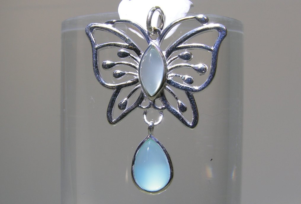 Chalcedon Anhänger - Höhe: 32 mm - Breite: 26 mm- 3.41 g - (1) #1.0