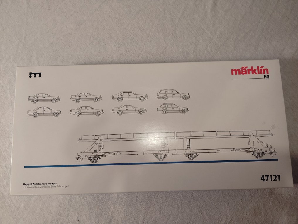 Märklin H0 - 47121 - 模型貨運火車組合 (2) - 双层汽车运输车载有8辆梅赛德斯-奔驰PKW - DB #1.0