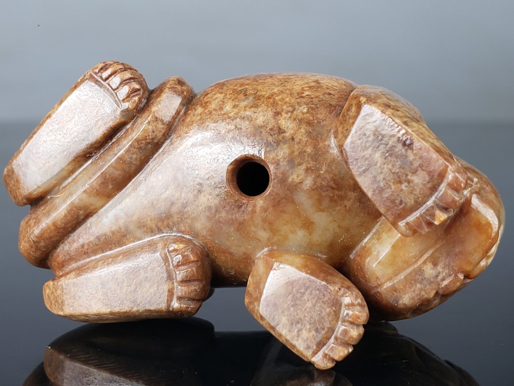 稀有的中国虎纹贝特 - 17世纪 - 玉 - 软玉赭色 - 中國 - 明朝明朝（1368-1644） #3.2