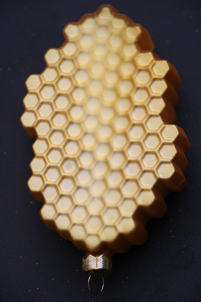 Honingraat met 2 bijen, glas - Julekugler Inge-Magic (4) - Glas #4.3