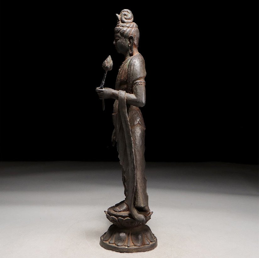 Shōkan'non-zō 聖観音像 Statue of Kannon Bodhisattva - Statue Cast iron - Japan #3.2