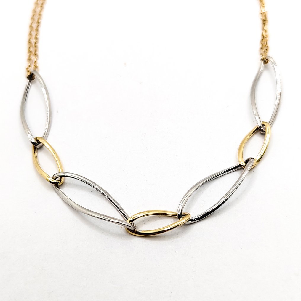 Halskjede - 18 karat Gull, Hvitt gull #1.0