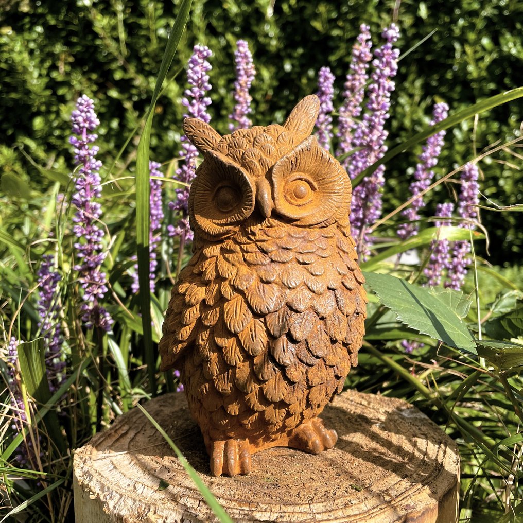 Skulptur, Uil - Oehoe - 17 cm - Støbejern #2.1