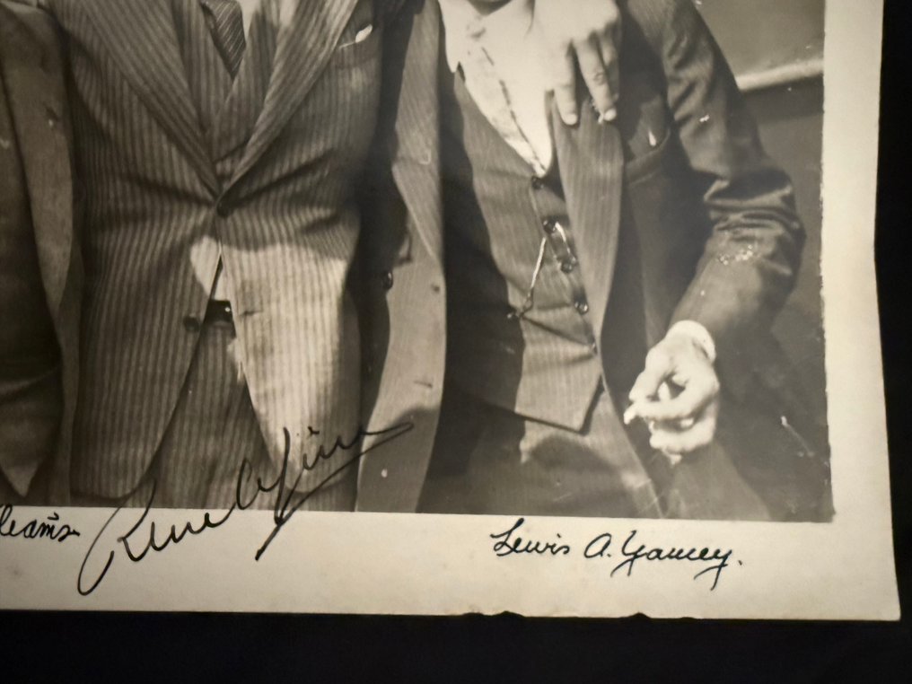 轻型航空 - 军事照片 - 美国至罗马的首班直飞——当时的印刷品,尺寸为18 × 24厘米,含4个签名。 - 1929 #3.2