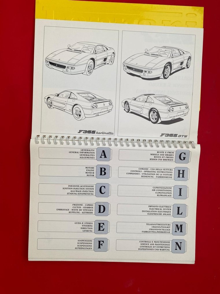 Manual - Ferrari - Betriebsanleitung für Ferrari F 355 - 1994 #2.1