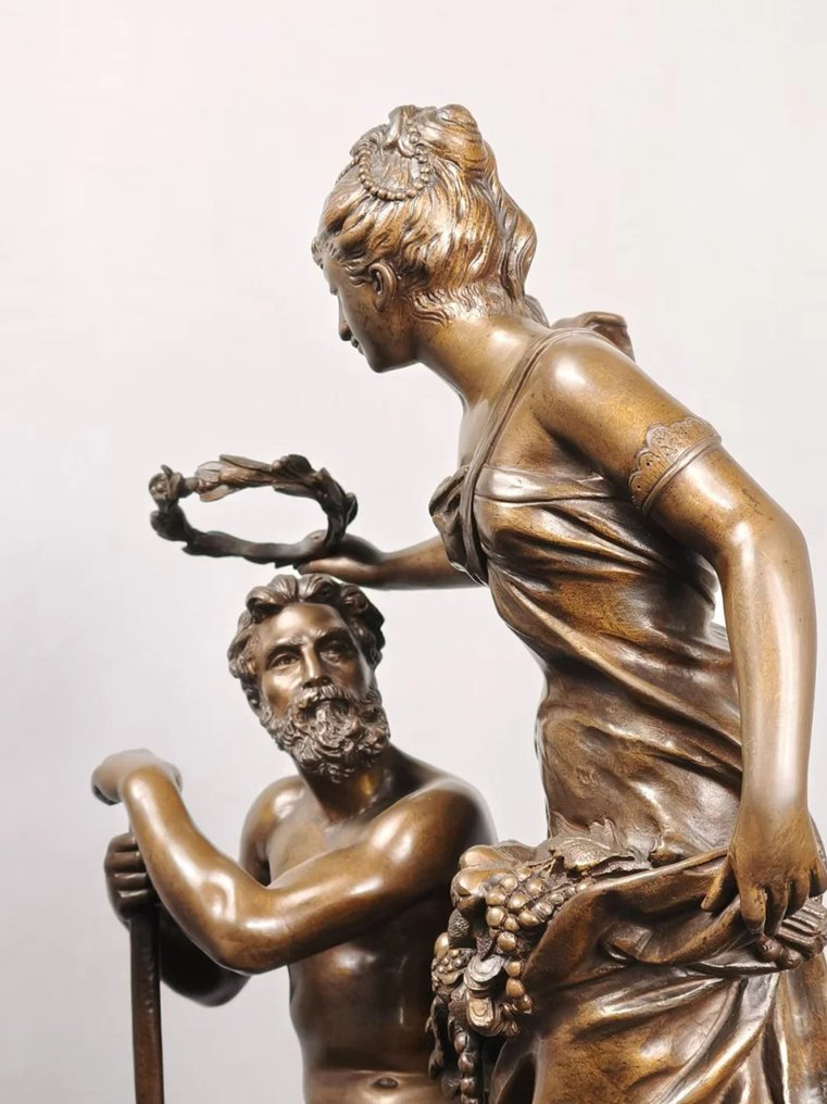 Adrien Étienne Gaudez (1845–1902) - Szobor, Industry and Abundance - 60 cm - Cink (spelter) #3.2