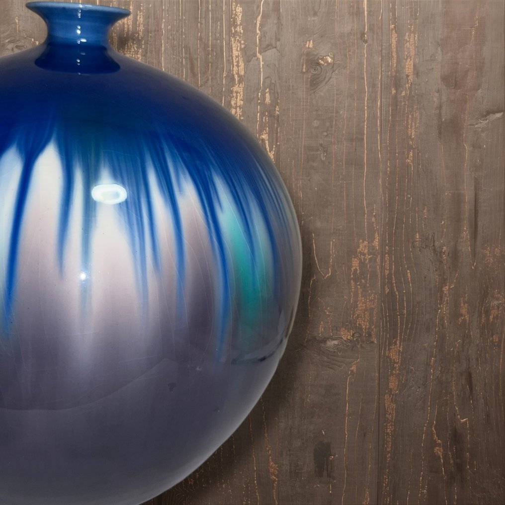 Vaso decorativo 'Reimei' in ceramica Kutani di Hakuho Kiln – Hiroshi Shibata - Ceramica - Giappone - Periodo Shōwa (1926-1989) #1.0