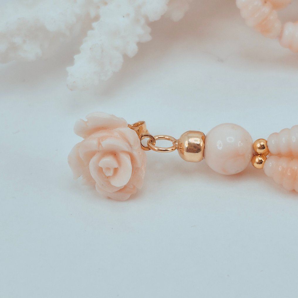 Corallo - Argento, Placcato oro - Orecchini - CORALLO ROSATO #3.2