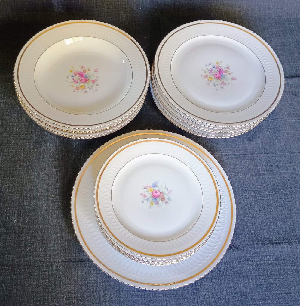 Seltmann Wieden Bavaria - 成套餐具 (19) - Elisabeth - 24K金 - 金色边框 #1.0