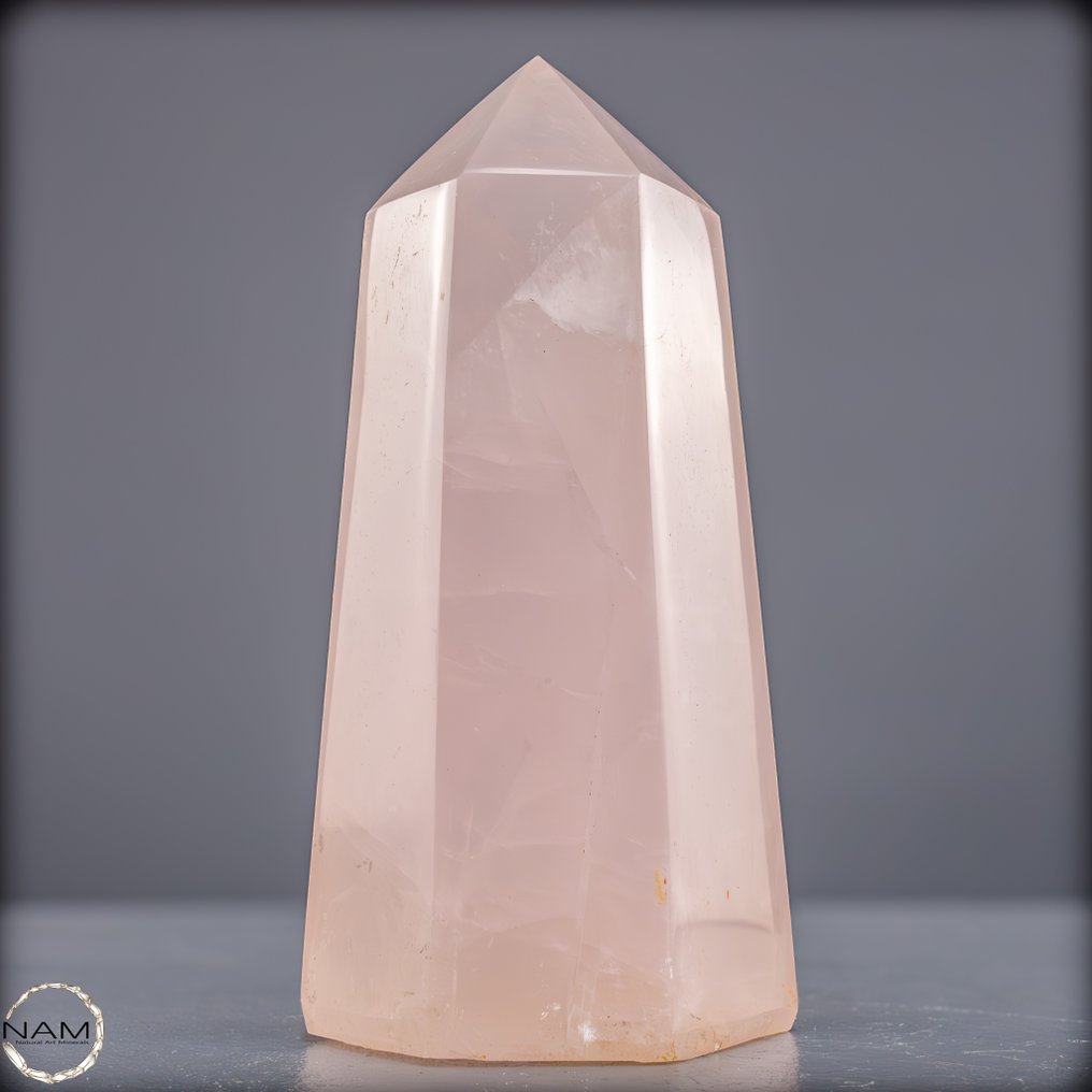 来自巴西的玫瑰石英方尖碑 爱与和谐的象征- 1302.69 g #1.0