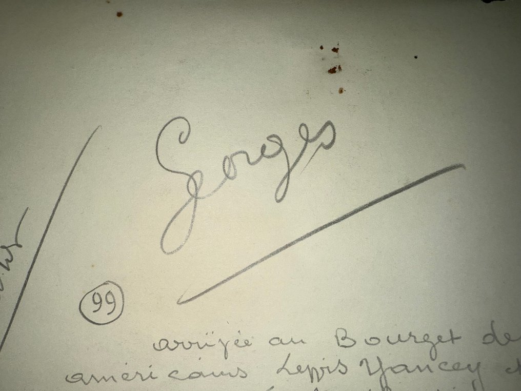 轻型航空 - 军事照片 - 美国至罗马的首班直飞——当时的印刷品,尺寸为18 × 24厘米,含4个签名。 - 1929 #4.3