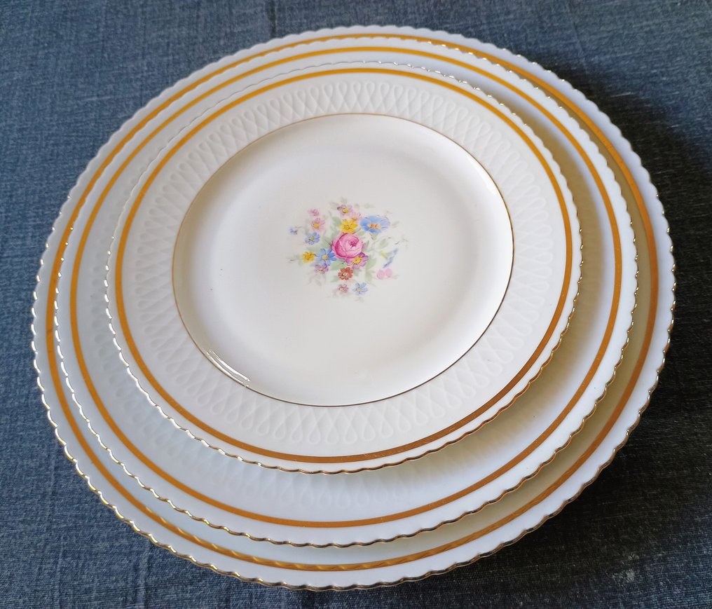 Seltmann Wieden Bavaria - 成套餐具 (19) - Elisabeth - 24K金 - 金色边框 #3.2