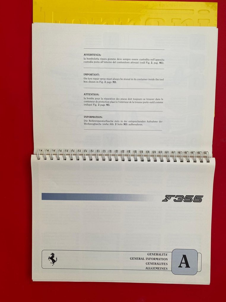 Manual - Ferrari - Betriebsanleitung für Ferrari F 355 - 1994 #3.2