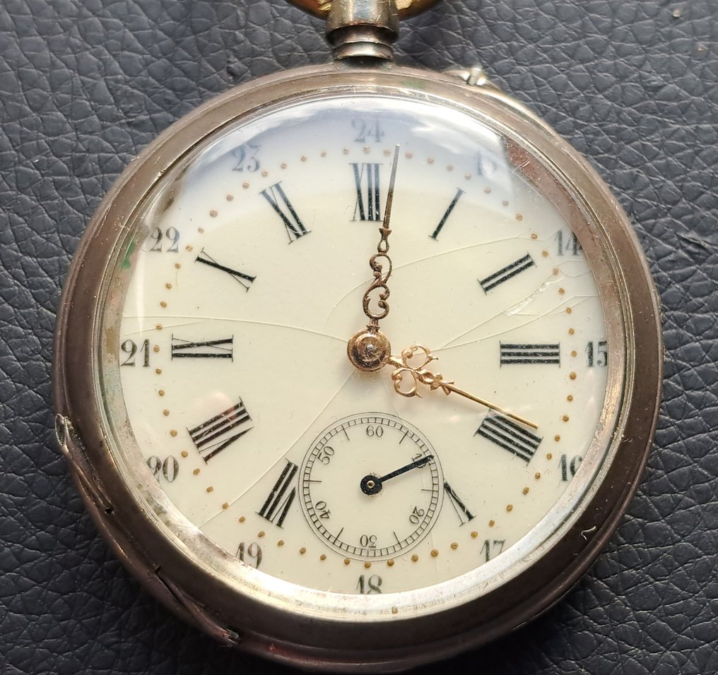JA / C met Anker - zilveren vest zakhorloge - 1850-1900 #1.0
