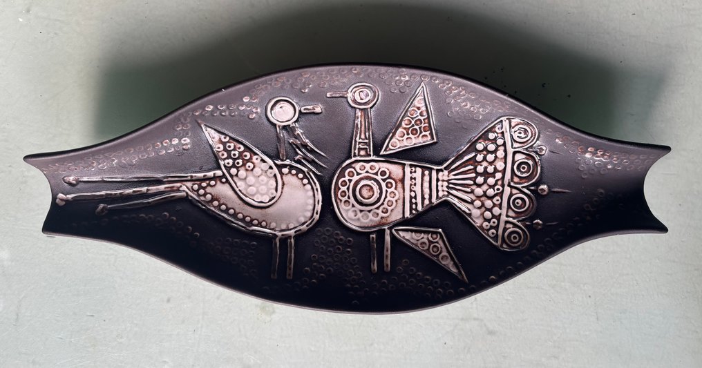 Atelier Keramia Znaim - Lisbeth Bartosova - Servierplatte - L. 35,5 cm - Töpferware #1.0