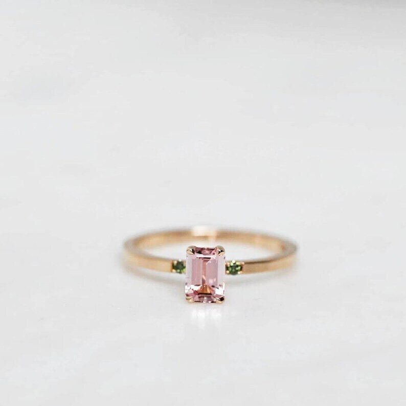 Zonder Minimumprijs - Verlovingsring Zilver - 1.00ct. tw. Morganiet - Olivijn - Natuurlijke morganietring #1.0