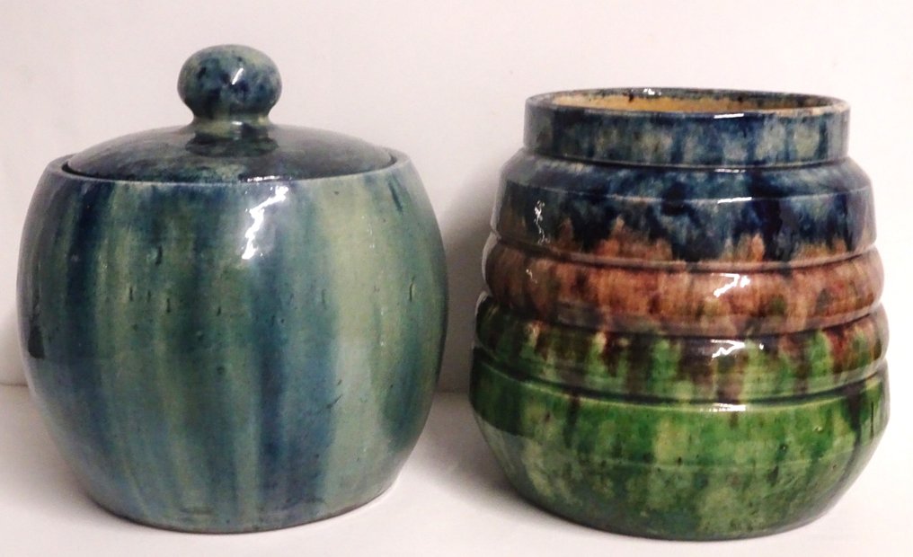 Vlaams aardewerk - Brugge - 花瓶  - 陶瓷 - 烟草点和花瓶 #1.0