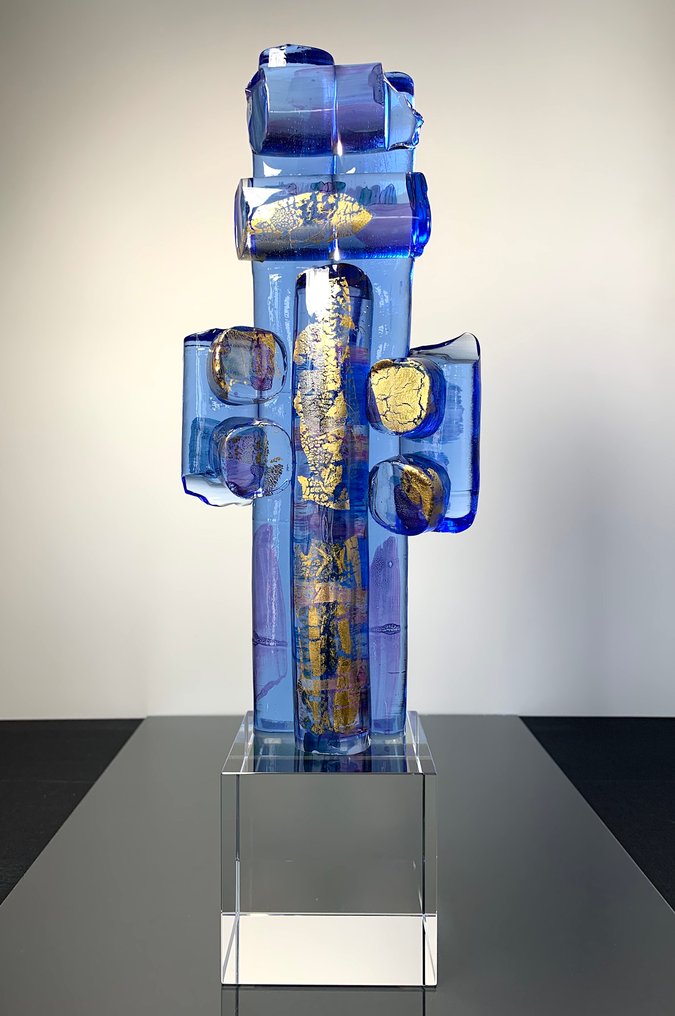 Maxence Parot - Βάζο -  Μοναδικό γλυπτό ή 37cm.  - Γυαλί, Κρύσταλλο #1.0