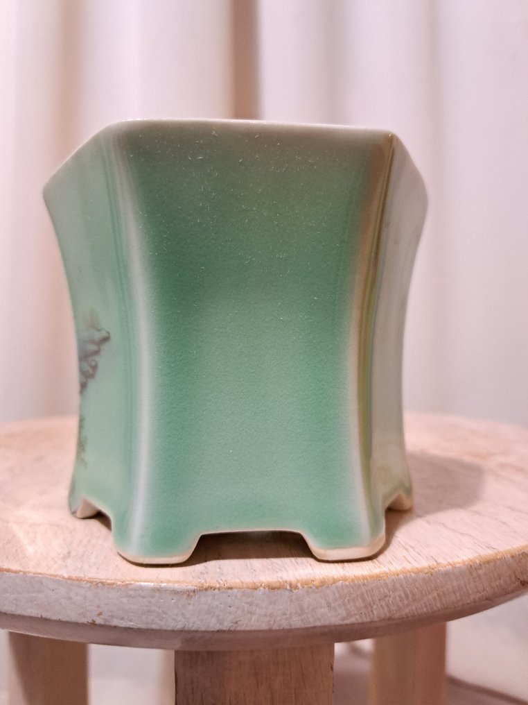 Bonsai pot - 9.5x9.5x8.5cm - glazed - Height (Tree): 0 cm - Depth (Tree): 0 cm - Japan #3.2
