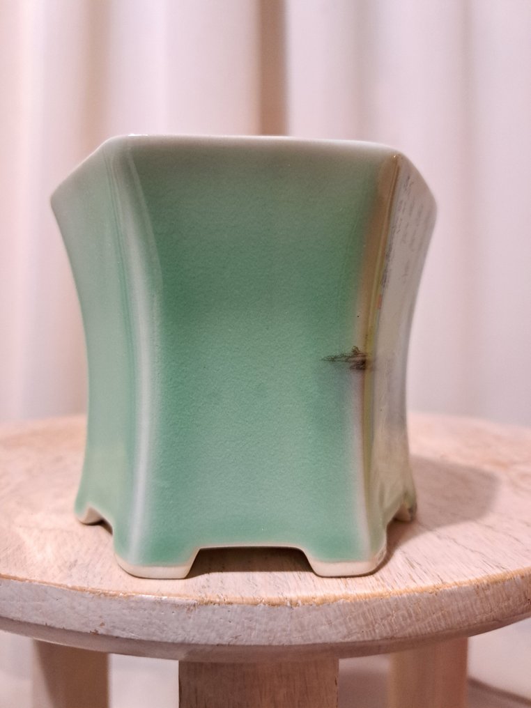 Bonsai pot - 9.5x9.5x8.5cm - glazed - Height (Tree): 0 cm - Depth (Tree): 0 cm - Japan #4.3